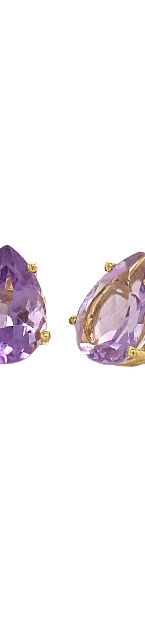 Vintage 18K Gold Stud Earrings with Amethyst